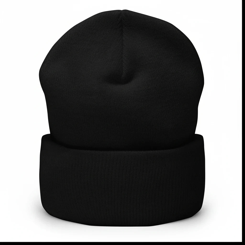 Wicked Embroidered Cuffed Beanie in Black, alternate view