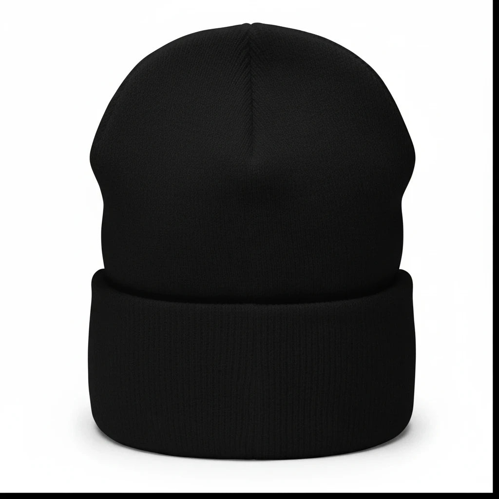 Unholy Embroidered Cuffed Beanie in Black, alternate view