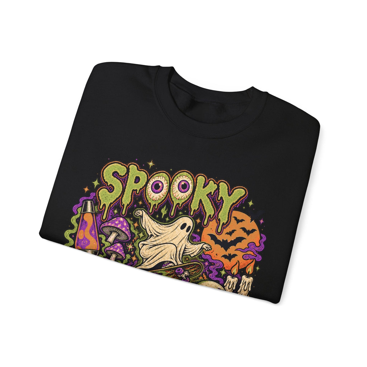 Halloween Spooky Trick or Treat Sweatshirt in Dark Heather, alternate view