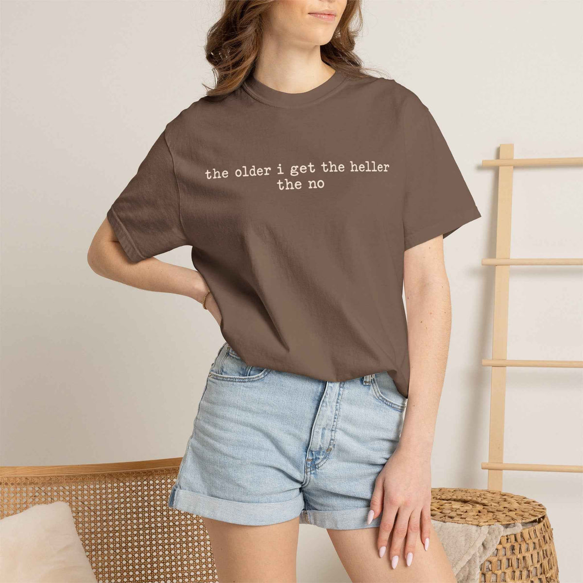 The Older I Get The Heller The No Graphic Tee in Espresso, alternate view