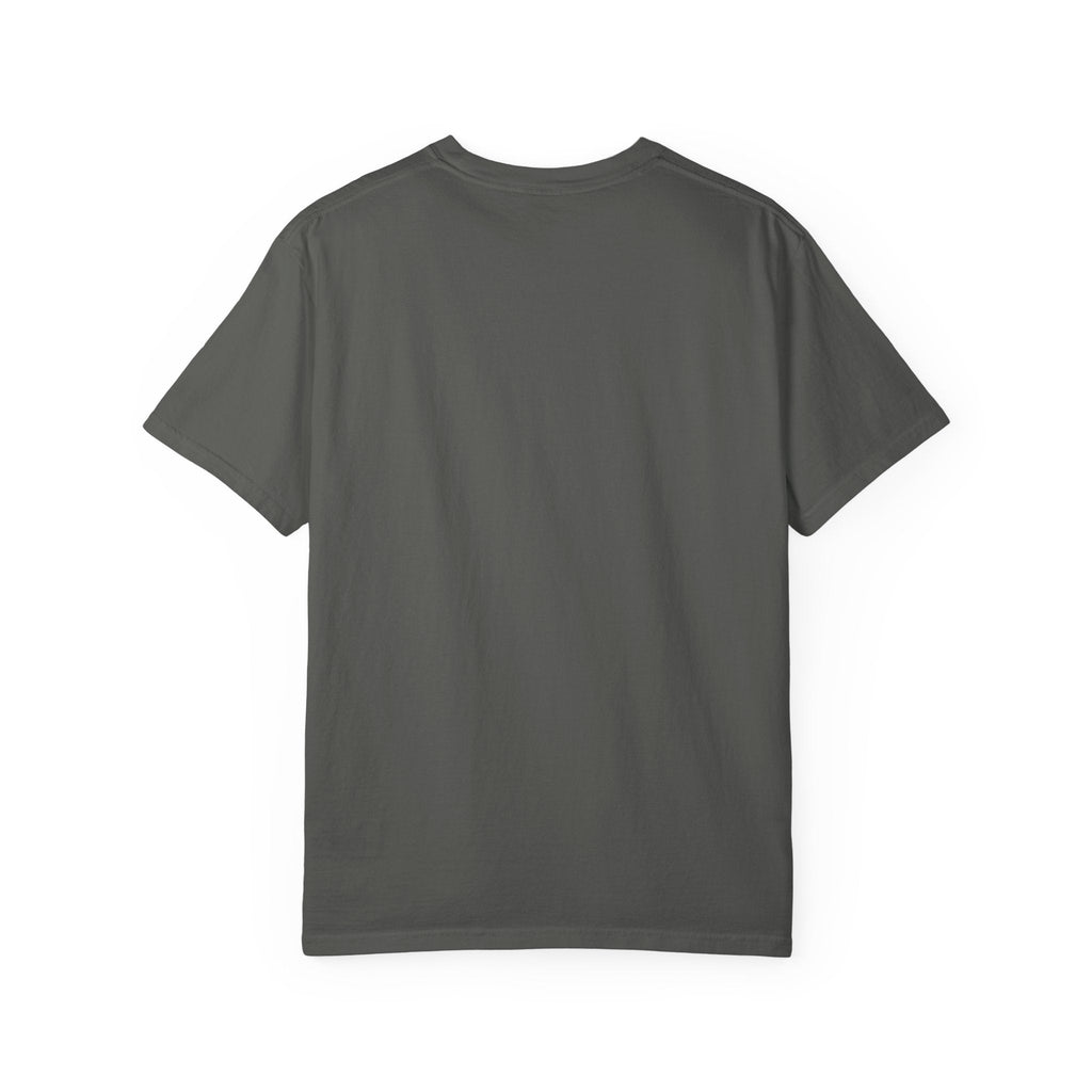 Back view of a plain charcoal grey Wicked Thread Society crew neck t-shirt with a relaxed fit.