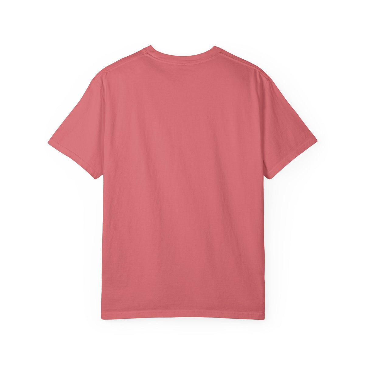 Back view of a plain coral pink Wicked Thread Society short-sleeve crew neck t-shirt on a white background.