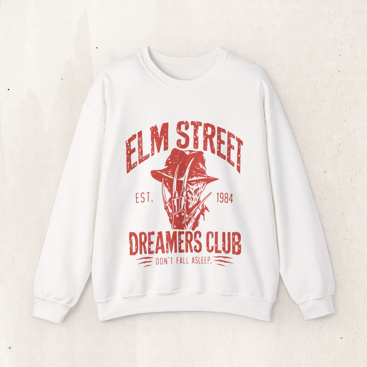 Elm Street Dreamers Club Crewneck Sweatshirt – White