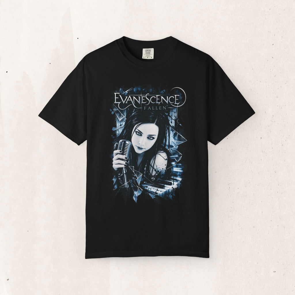 Wicked Thread Society black heavyweight cotton Evanescence Fallen band t-shirt with gothic graphic print