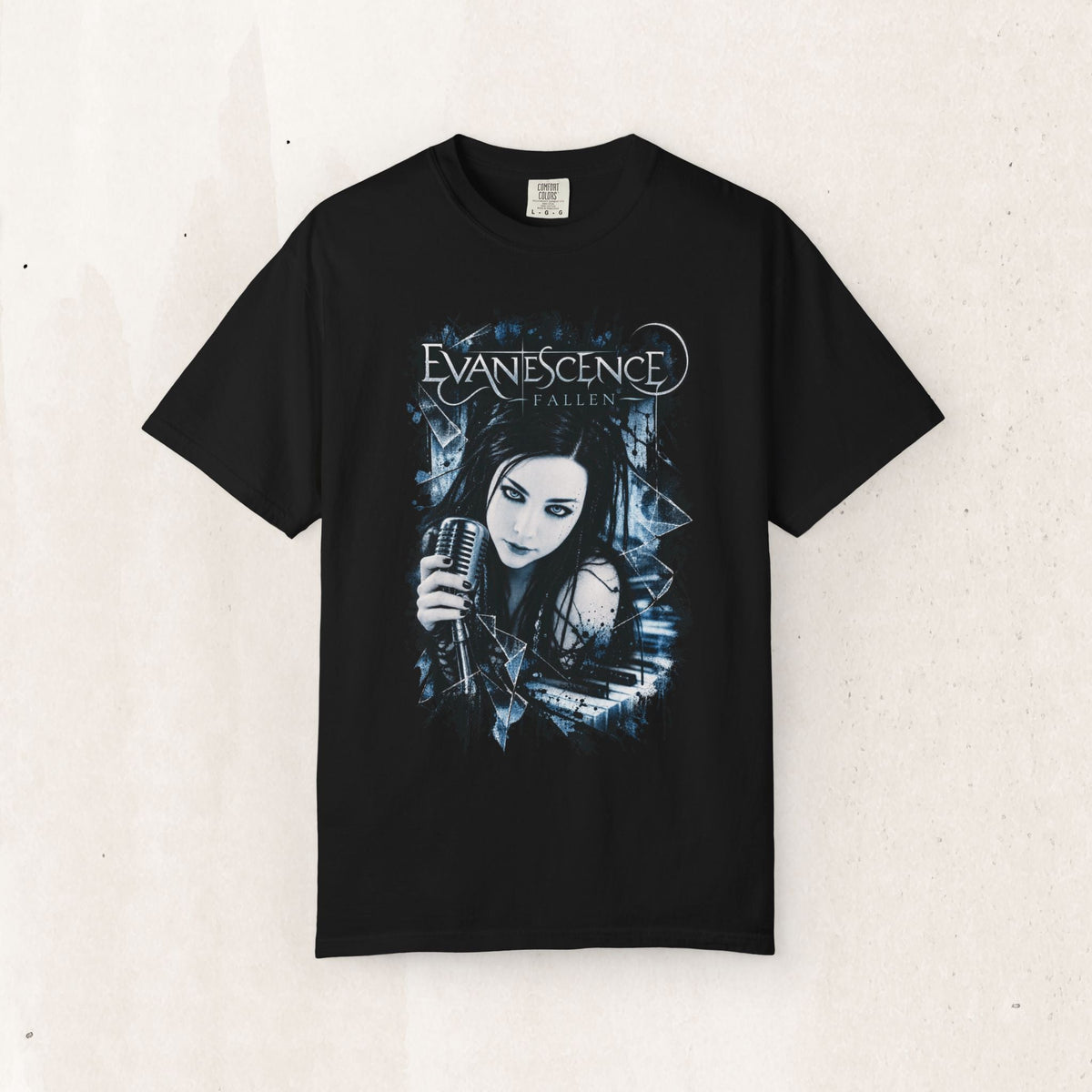 Wicked Thread Society black heavyweight cotton Evanescence Fallen band t-shirt with gothic graphic print