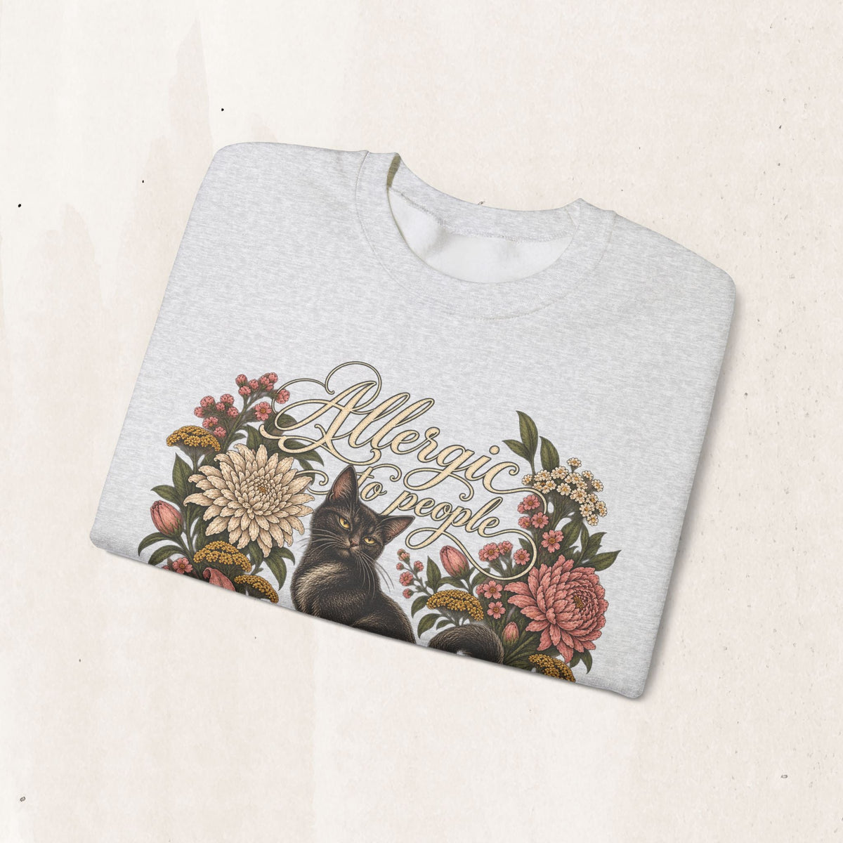 Allergic to People Cat Sweatshirt Printify