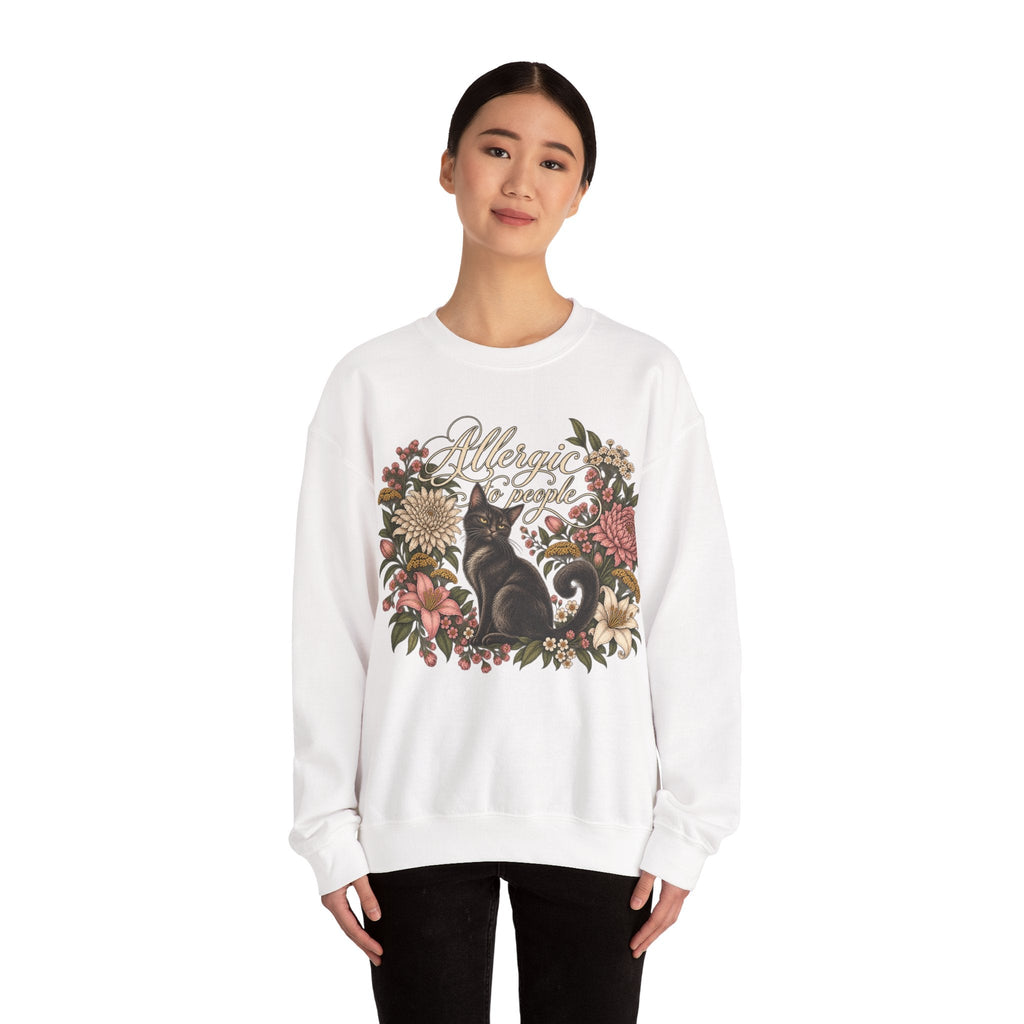 Allergic to People Cat Sweatshirt Printify