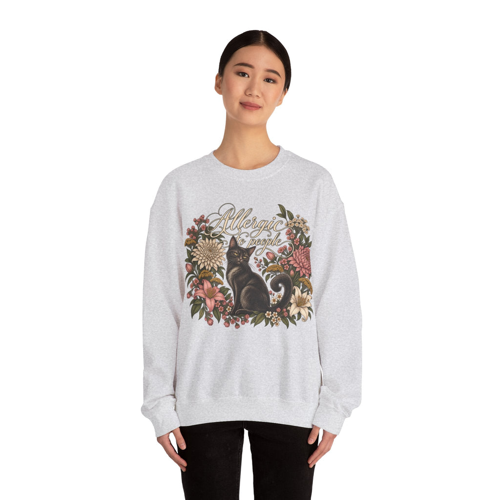 Allergic to People Cat Sweatshirt Printify
