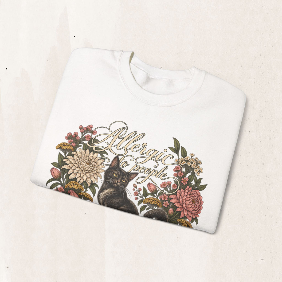 Allergic to People Cat Sweatshirt Printify