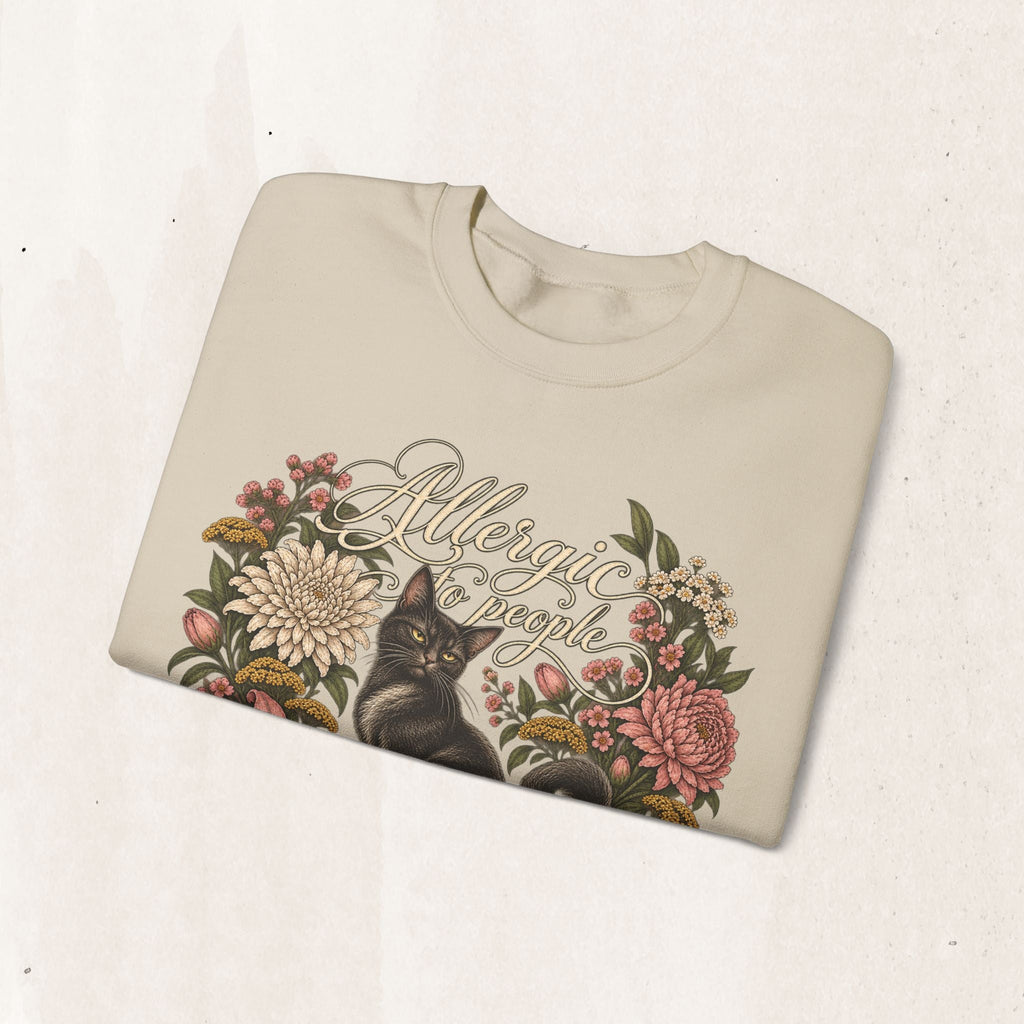 Allergic to People Cat Sweatshirt Printify