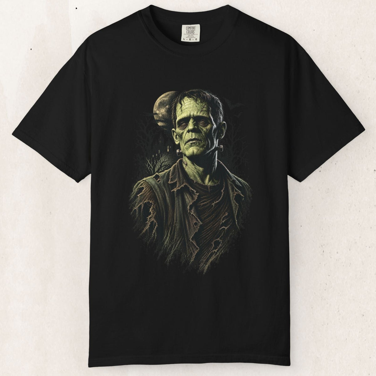 Frankenstein Monster Portrait Tee – Gothic Horror Shirt – Black