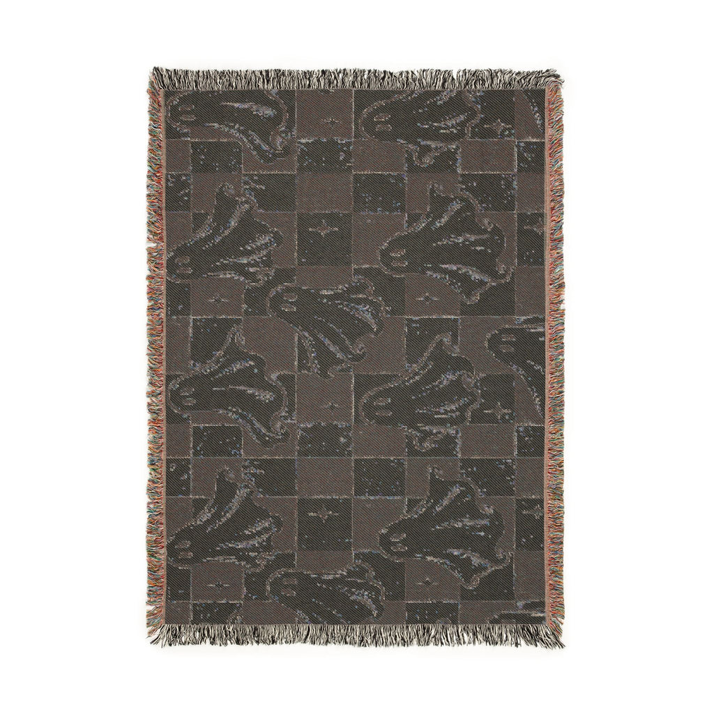 Woven Ghost Pattern Throw Blanket Printify