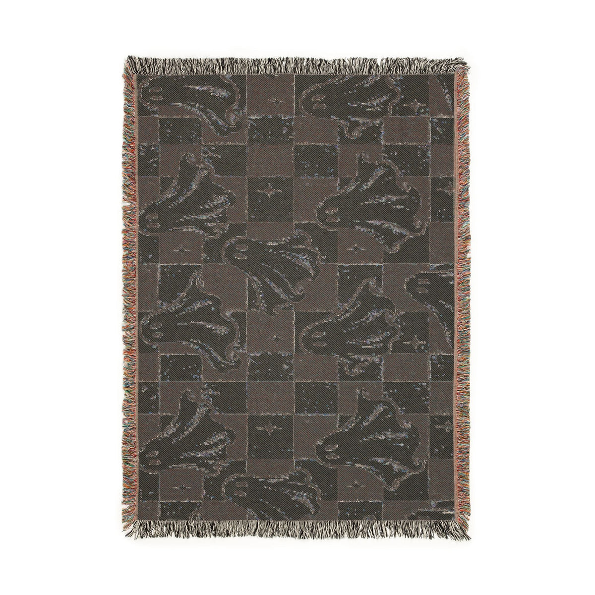 Woven Ghost Pattern Throw Blanket Printify