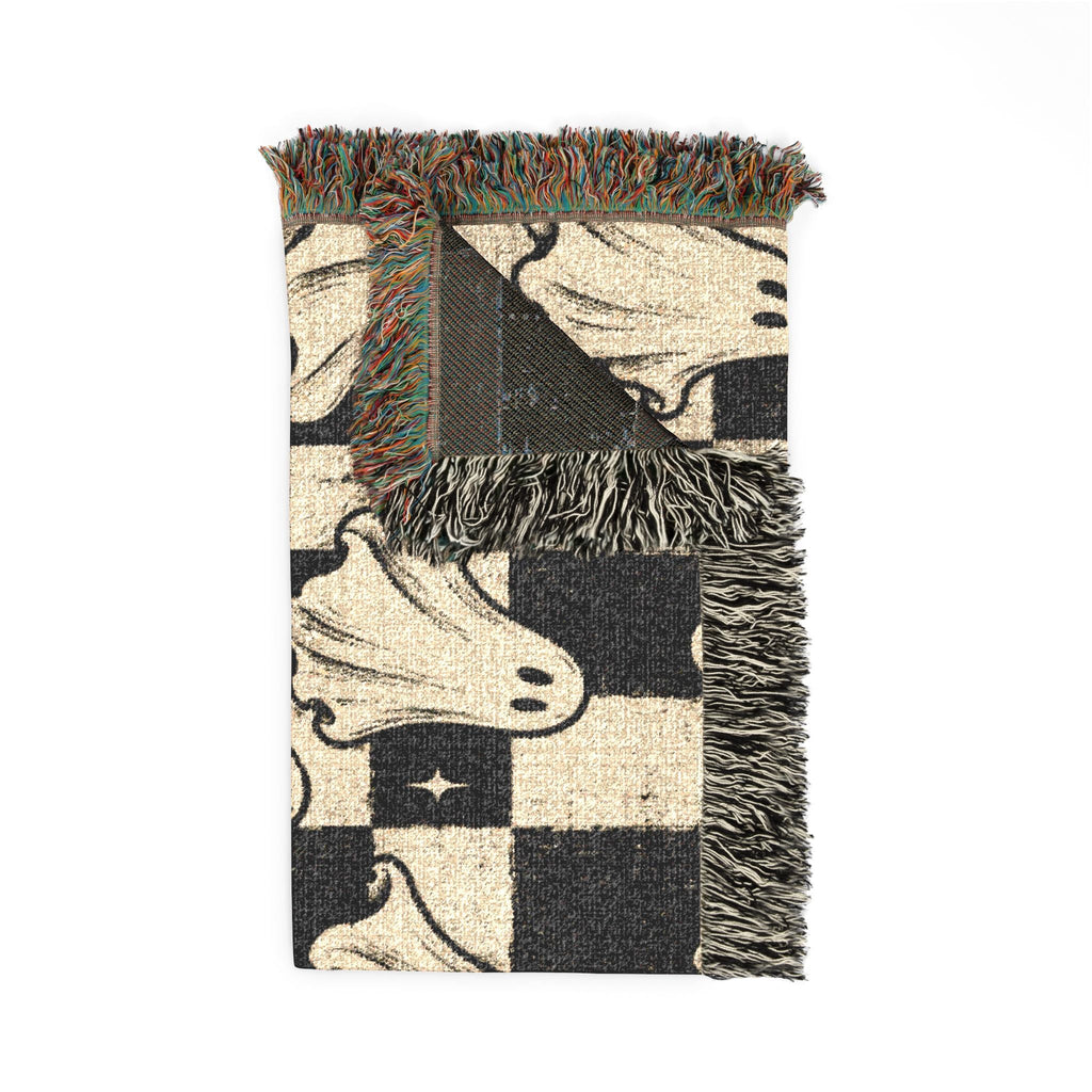 Woven Ghost Pattern Throw Blanket Printify