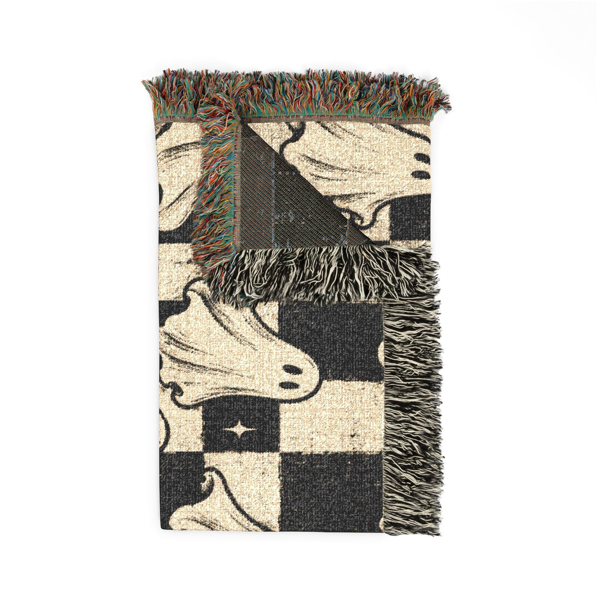 Woven Ghost Pattern Throw Blanket Printify