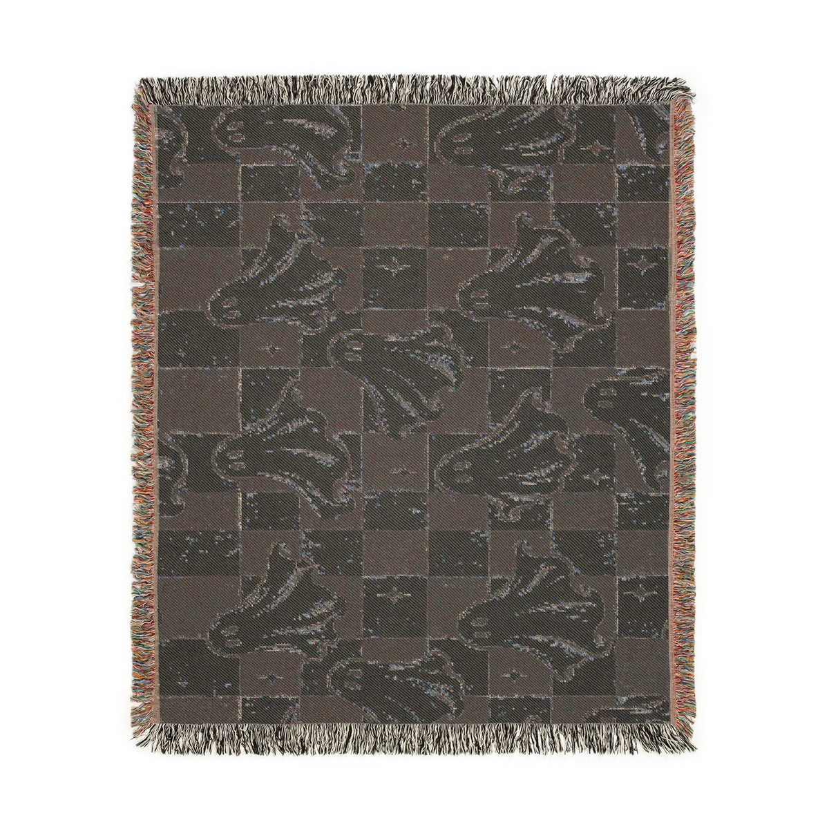 Woven Ghost Pattern Throw Blanket Printify