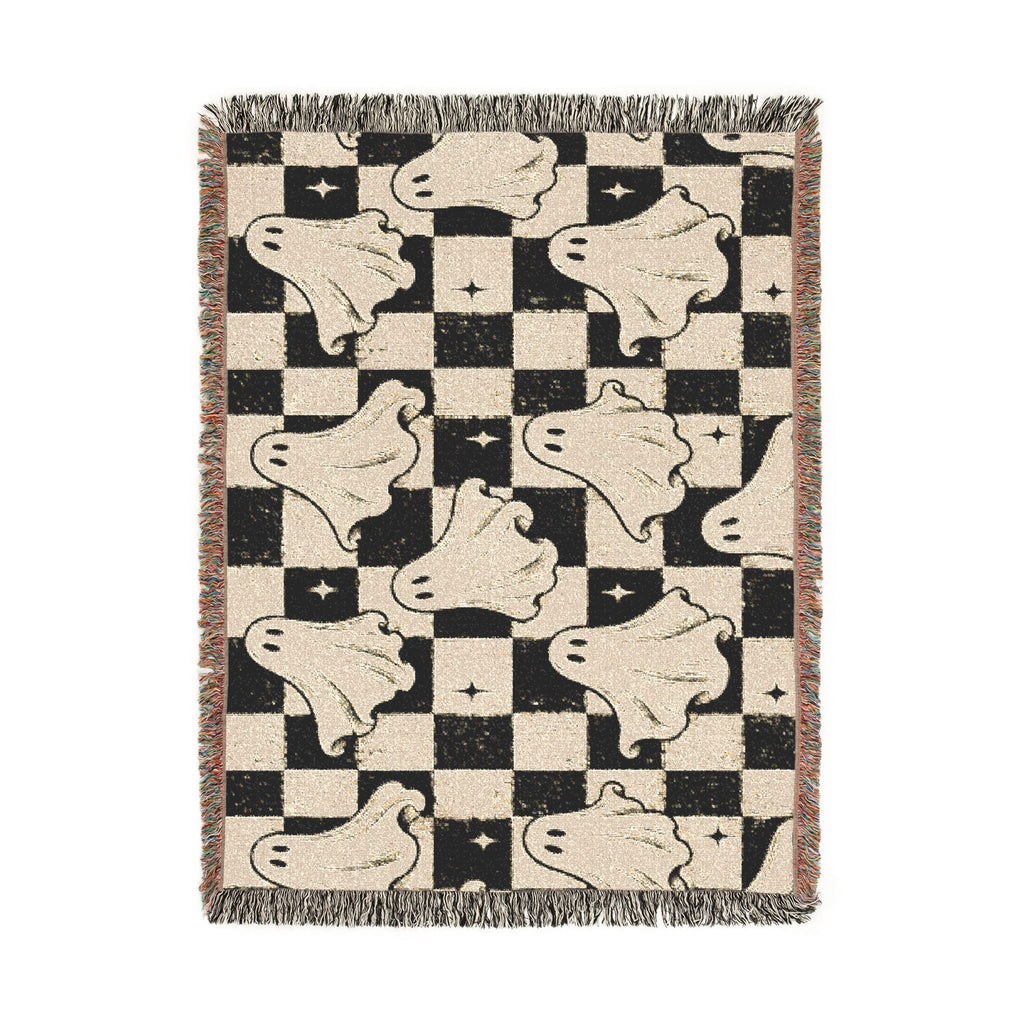 Woven Ghost Pattern Throw Blanket Printify