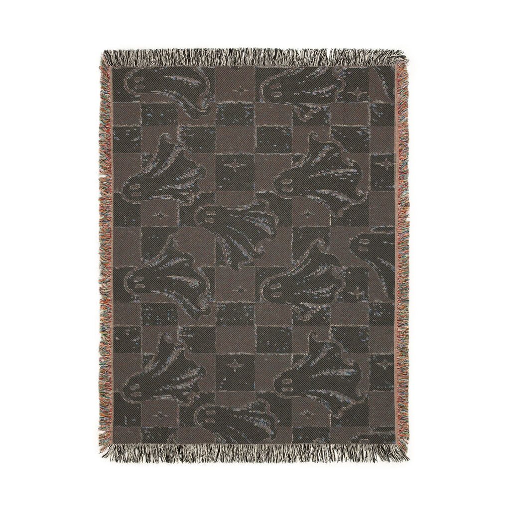 Woven Ghost Pattern Throw Blanket Printify