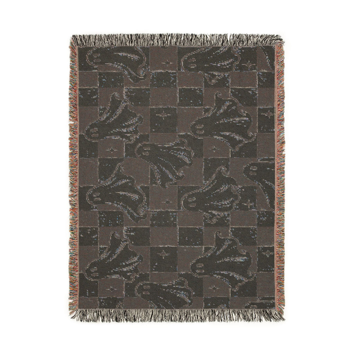 Woven Ghost Pattern Throw Blanket Printify