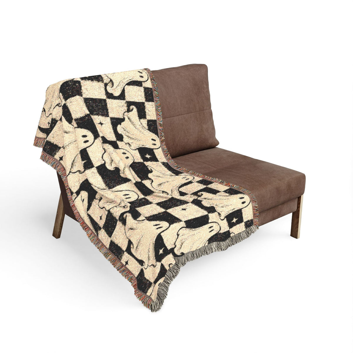 Woven Ghost Pattern Throw Blanket Printify