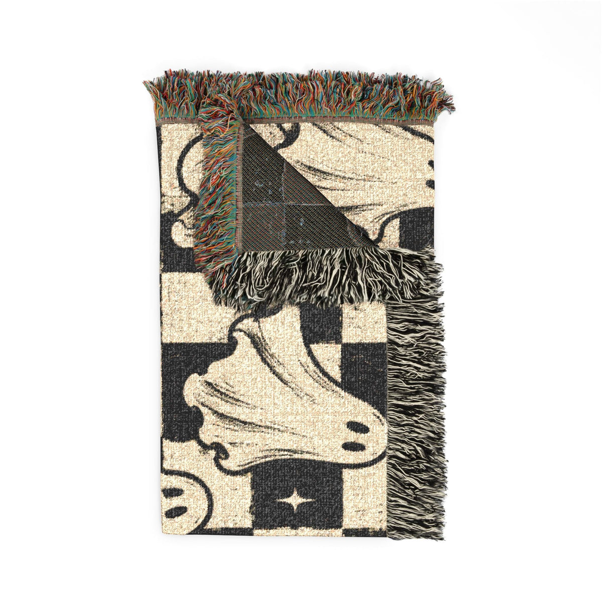 Woven Ghost Pattern Throw Blanket Printify