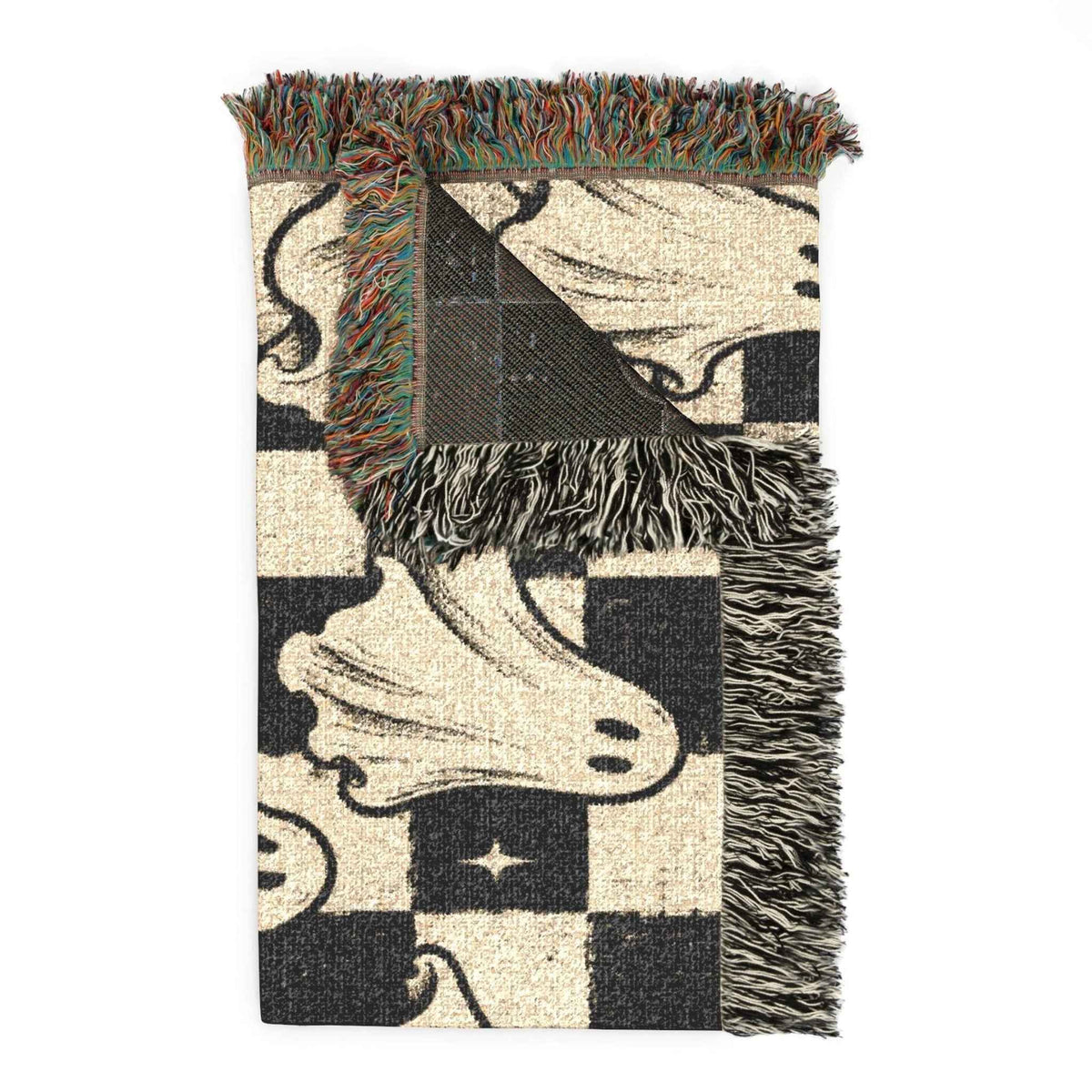 Woven Ghost Pattern Throw Blanket, alternate view