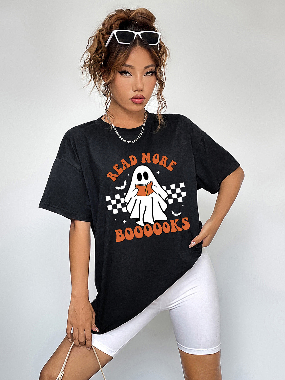 Reading Ghost Oversized Tee in Black, alternate view