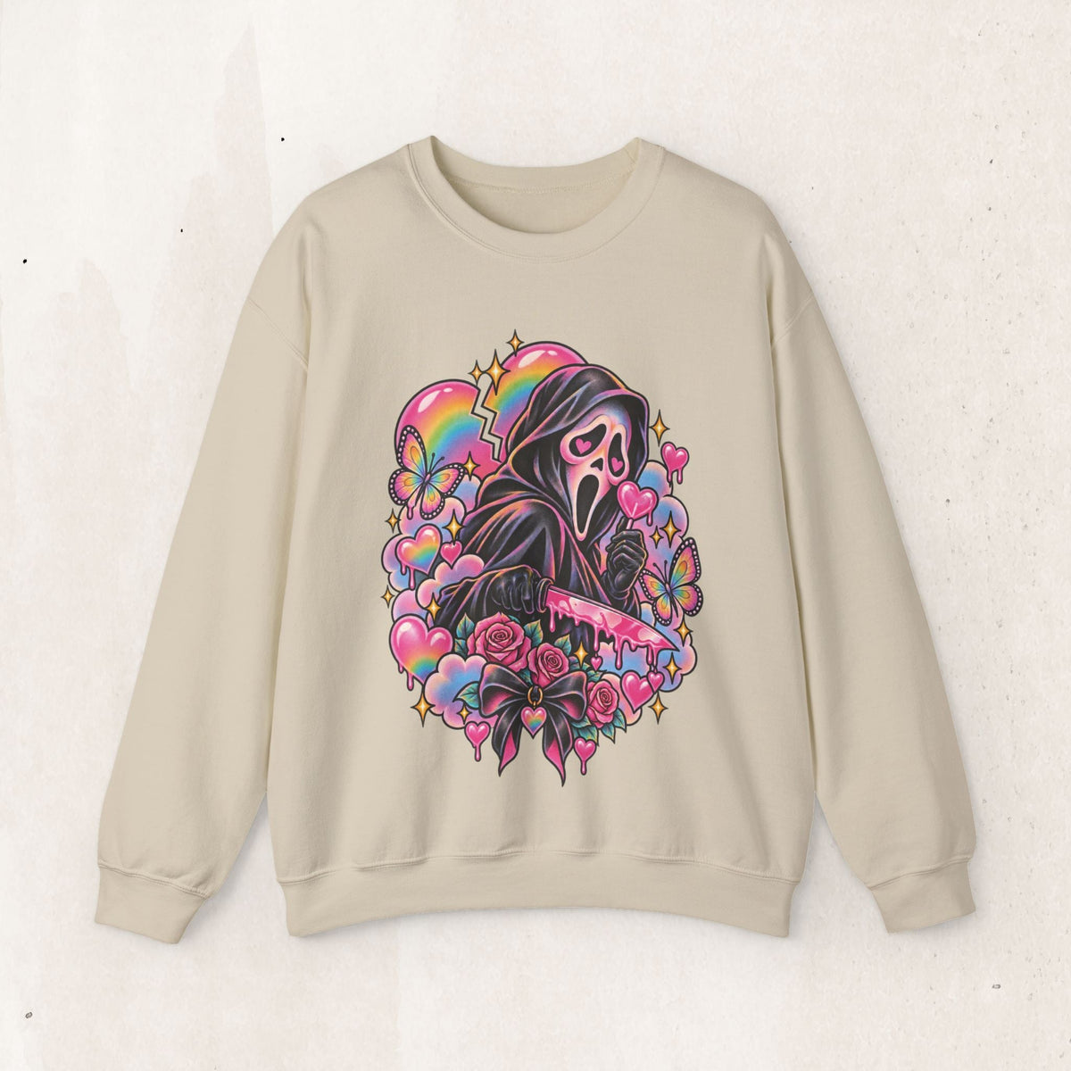 Ghostface Rainbow Crewneck Sweatshirt – Sand