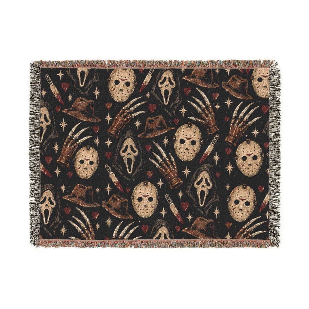 Horror Icon Woven Throw Blanket Printify