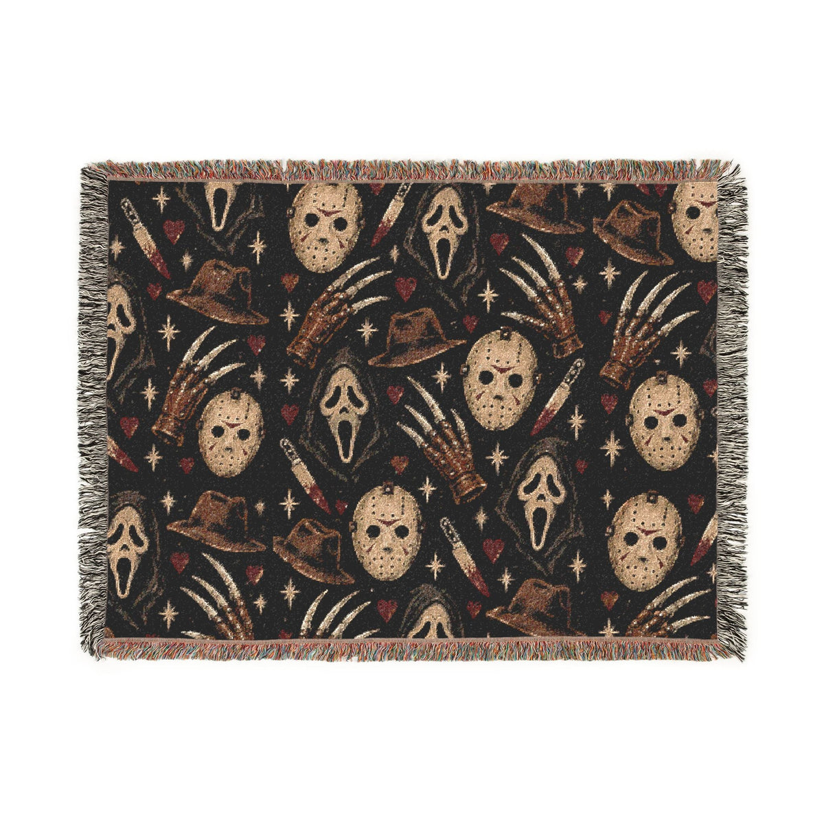 Horror Icon Woven Throw Blanket Printify