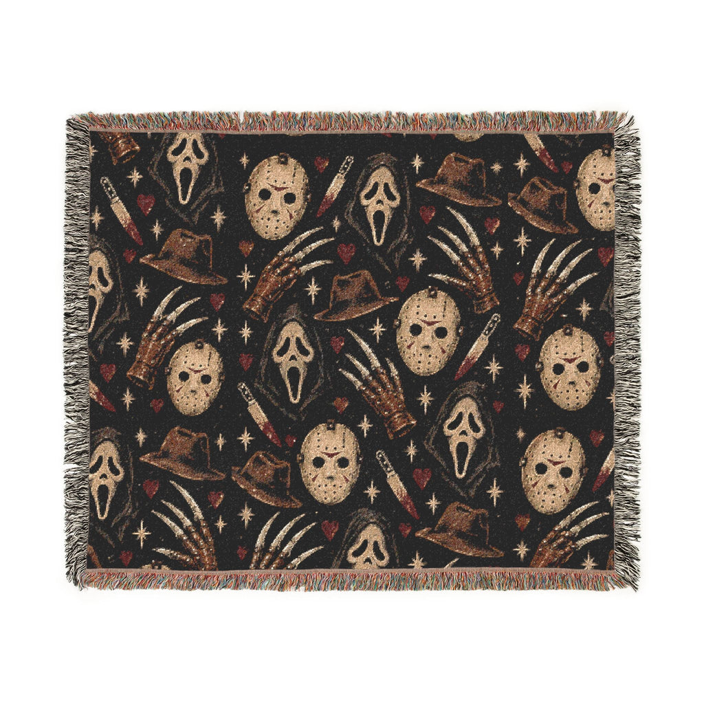Horror Icon Woven Throw Blanket Printify