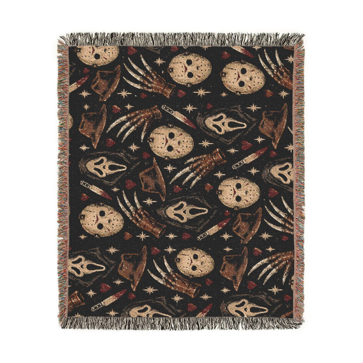 Horror Icon Woven Throw Blanket Printify