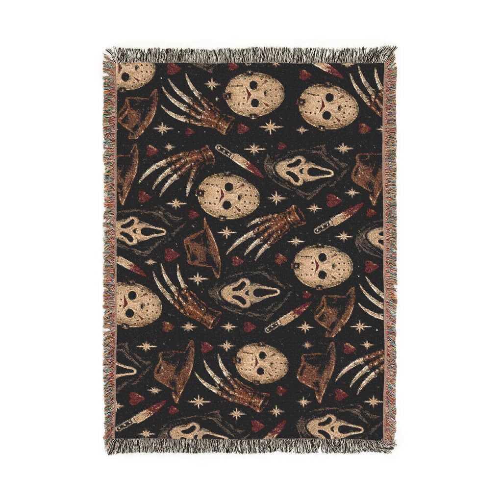 Horror Icon Woven Throw Blanket Printify