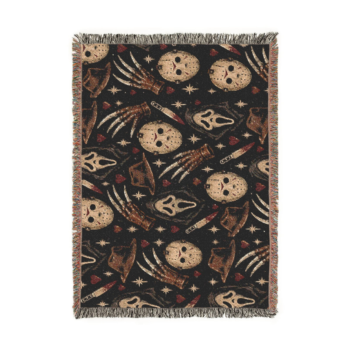 Horror Icon Woven Throw Blanket Printify