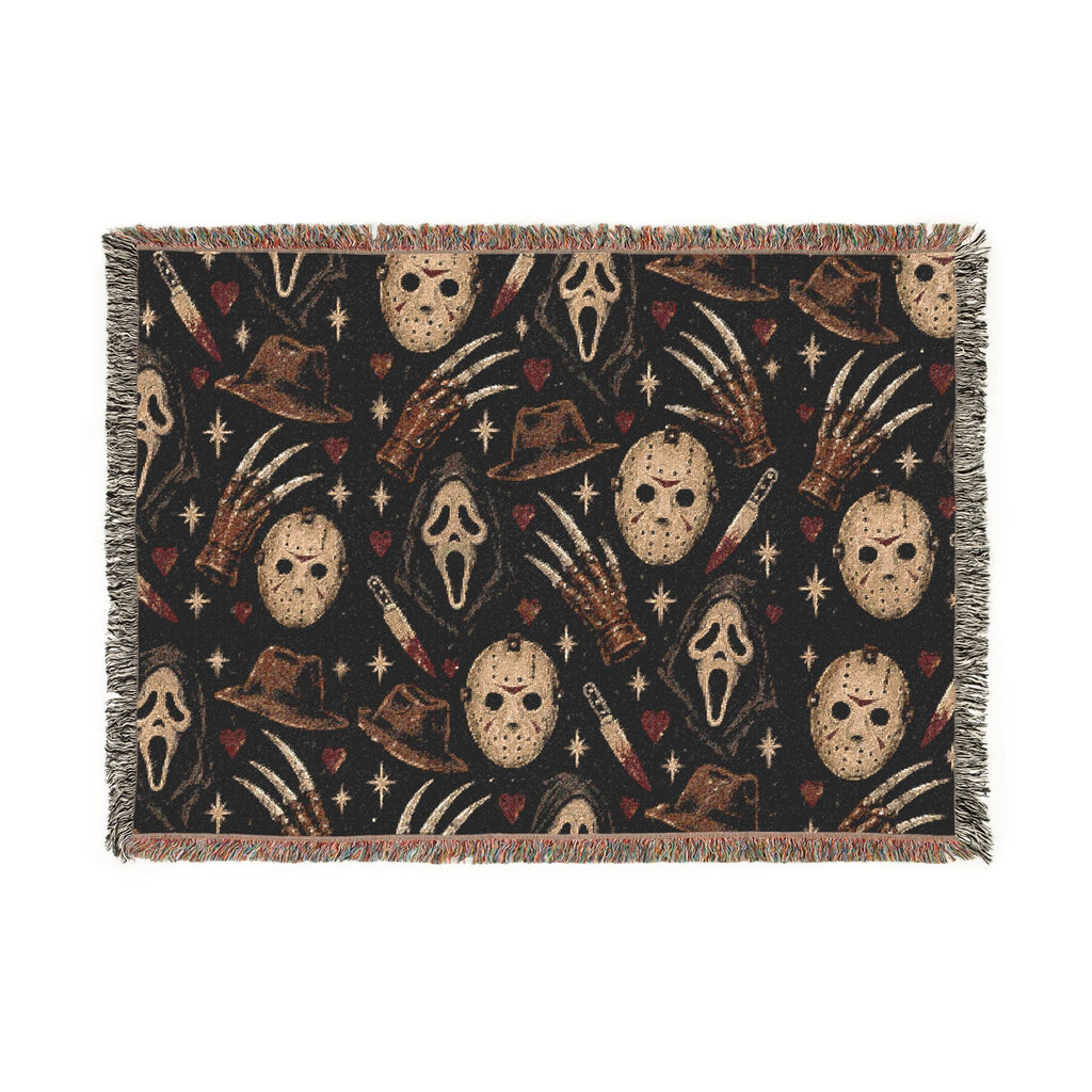 Horror Icon Woven Throw Blanket Printify