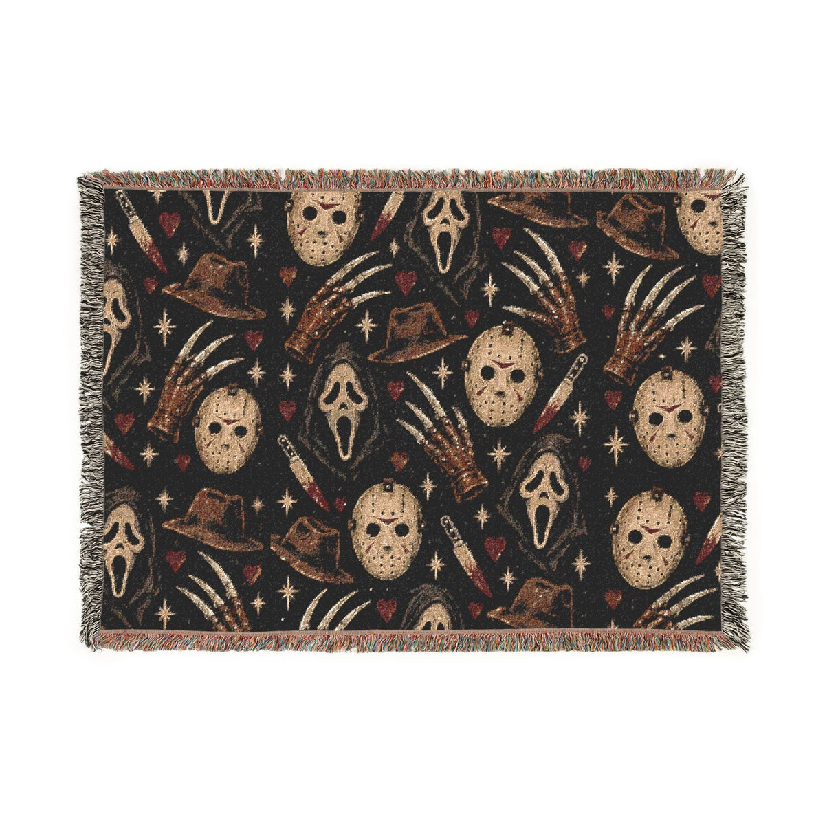 Horror Icon Woven Throw Blanket Printify