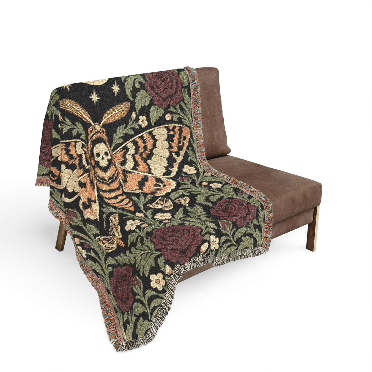 Moth & Crescent Woven Blanket, alternate view