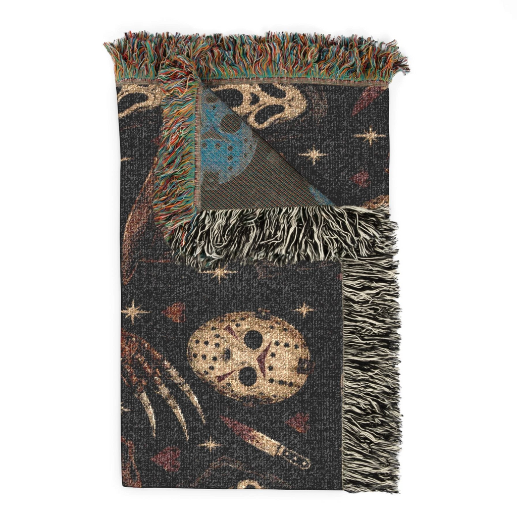 Horror Icon Woven Throw Blanket Printify