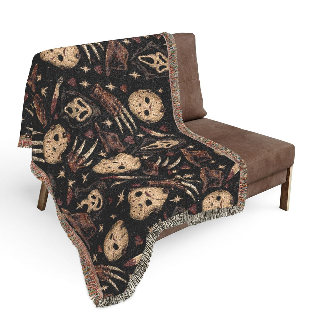 Horror Icon Woven Throw Blanket Printify
