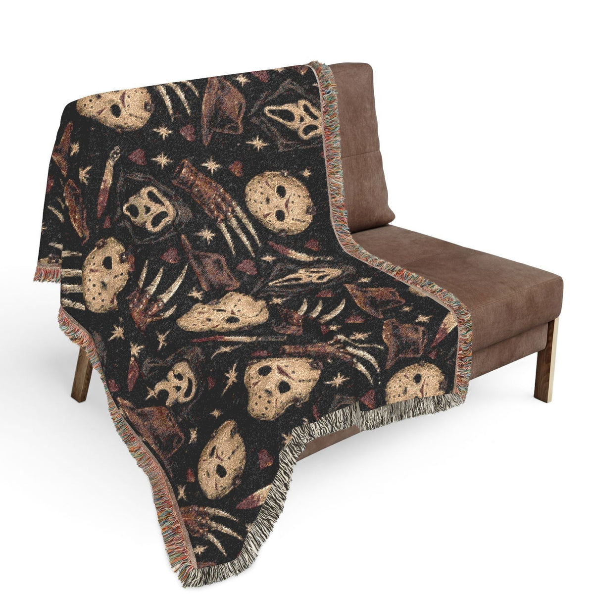 Horror Icon Woven Throw Blanket Printify
