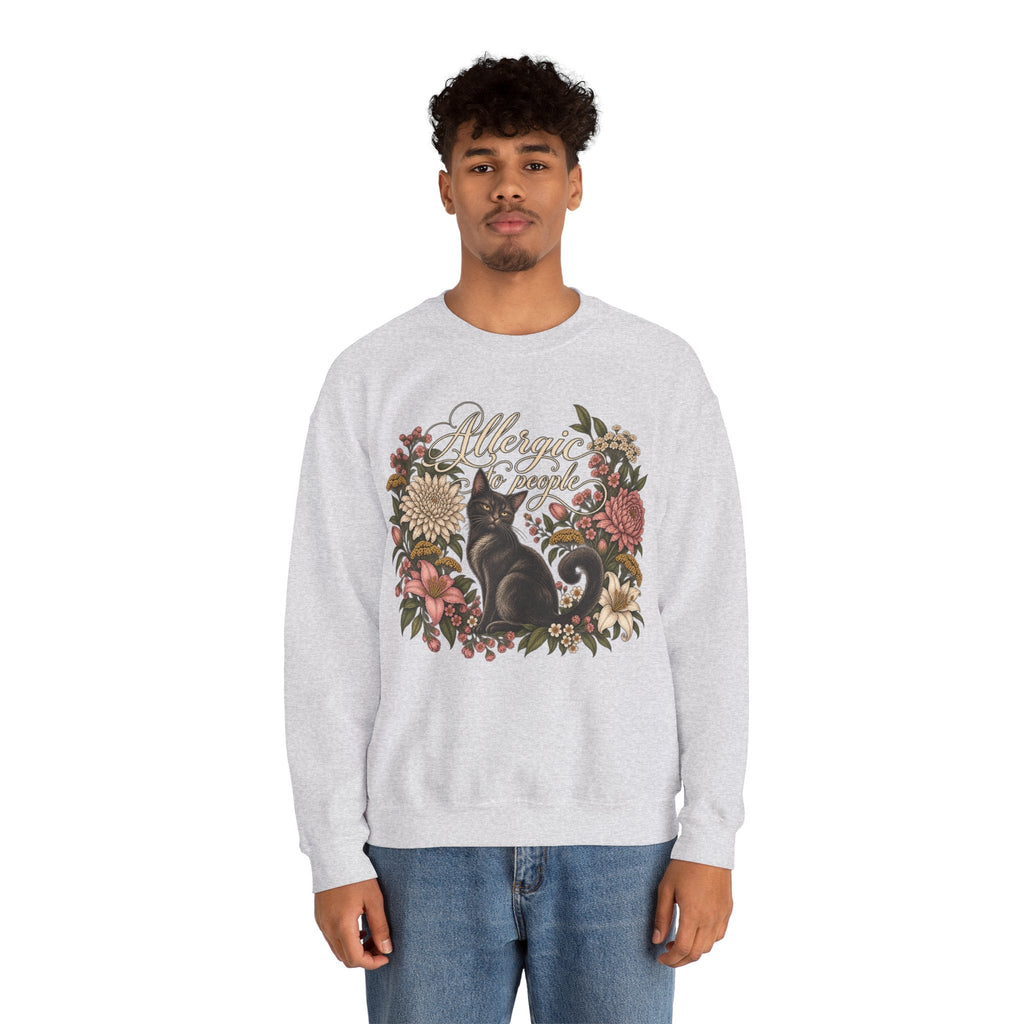 Allergic to People Cat Sweatshirt Printify