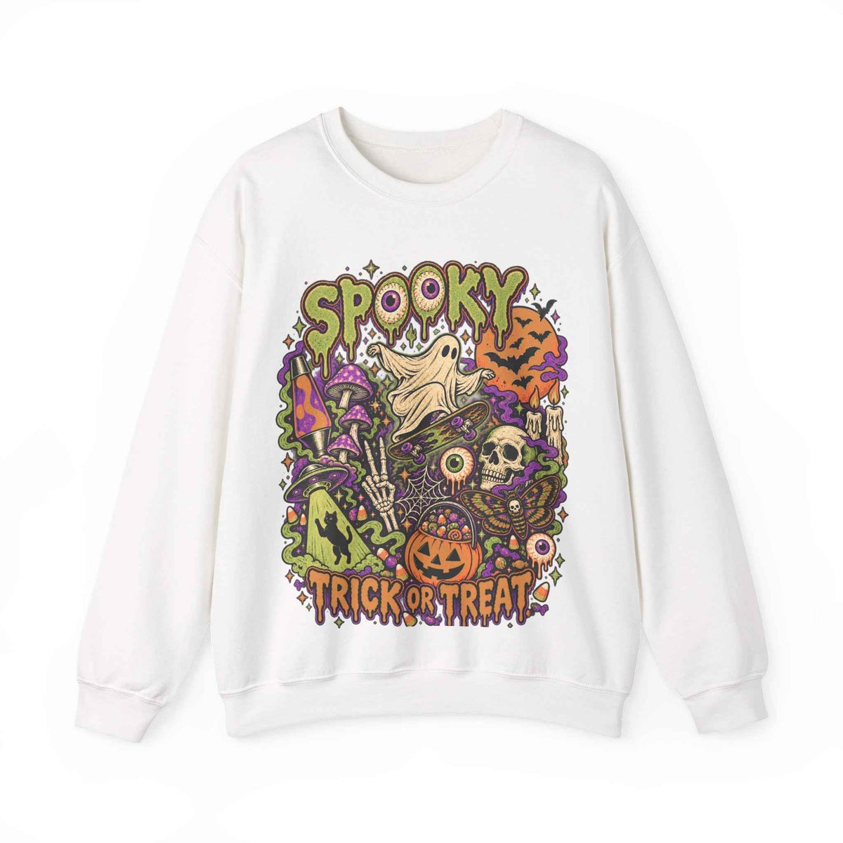 Halloween Spooky Trick or Treat Sweatshirt – White