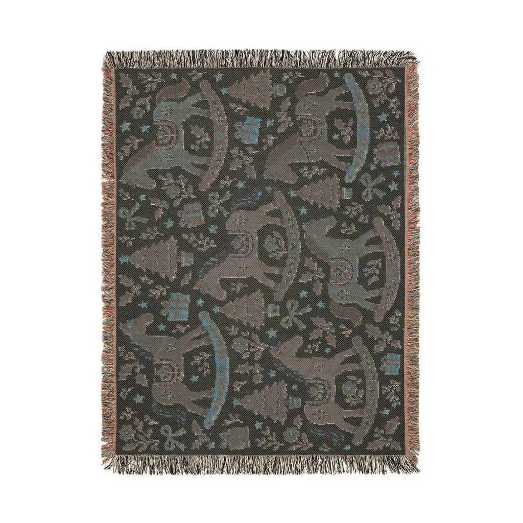 Woven Rocking Horse Holiday Throw Blanket Printify