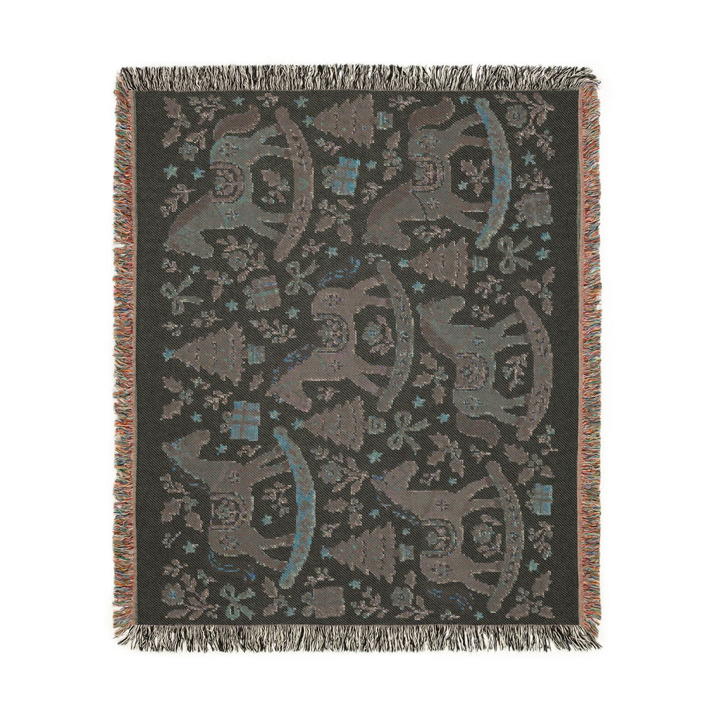 Woven Rocking Horse Holiday Throw Blanket Printify