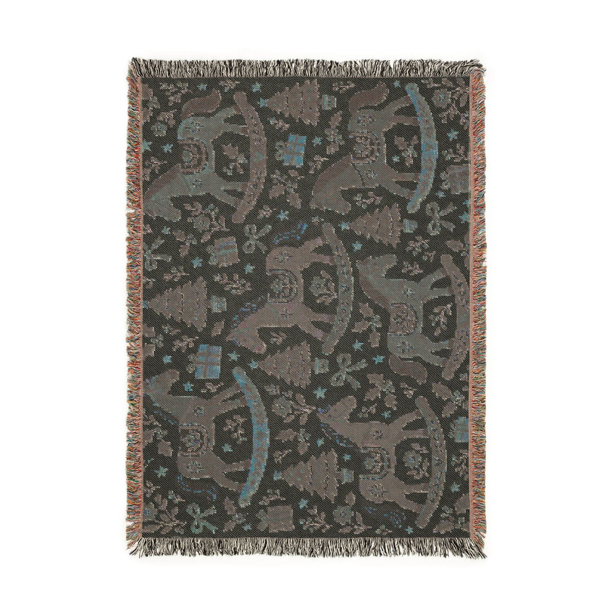 Woven Rocking Horse Holiday Throw Blanket Printify