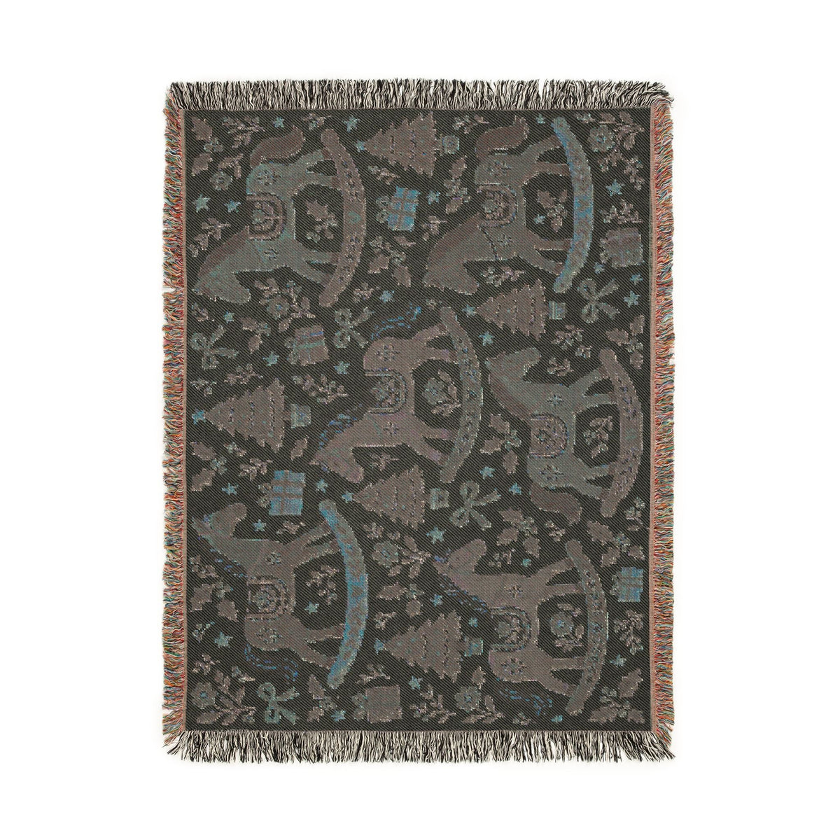 Woven Rocking Horse Holiday Throw Blanket Printify