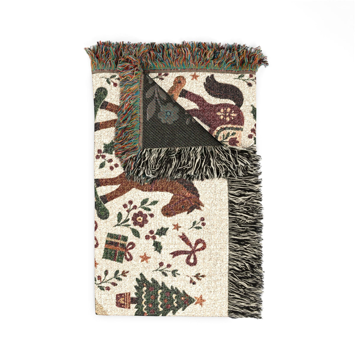 Woven Rocking Horse Holiday Throw Blanket Printify