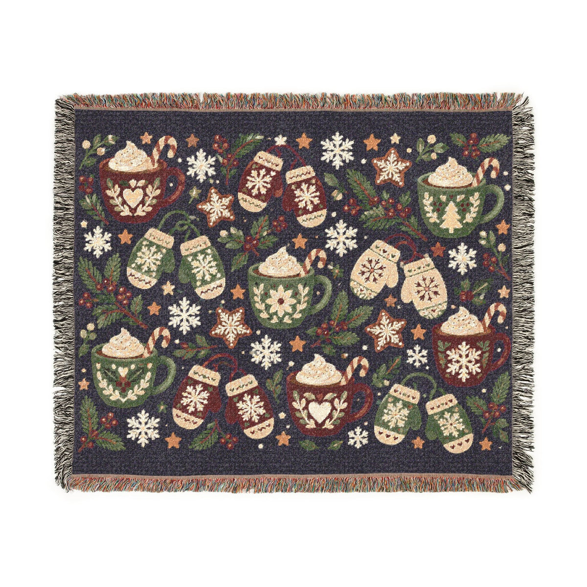 Woven Holiday Themed Decorative Throw Blanket Printify