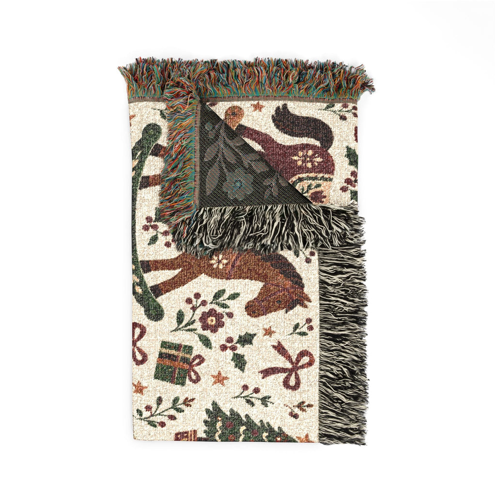 Woven Rocking Horse Holiday Throw Blanket Printify