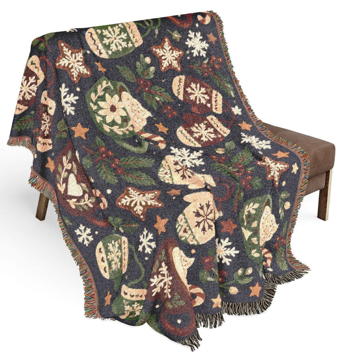Woven Holiday Themed Decorative Throw Blanket Printify